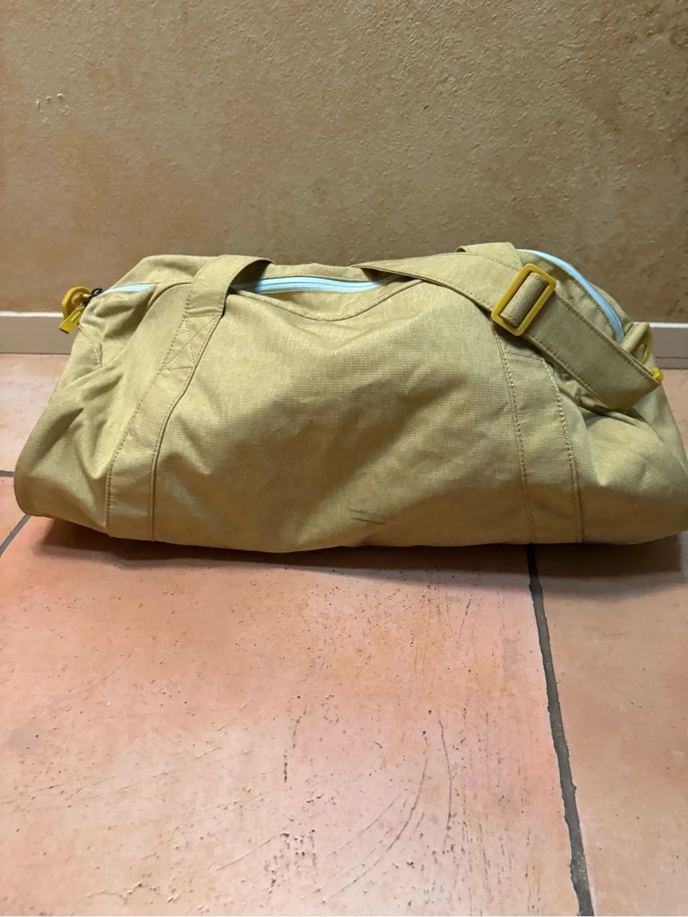 Nike Mustard Yellow Duffel Bag with White Logo